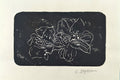 Black flower lino print